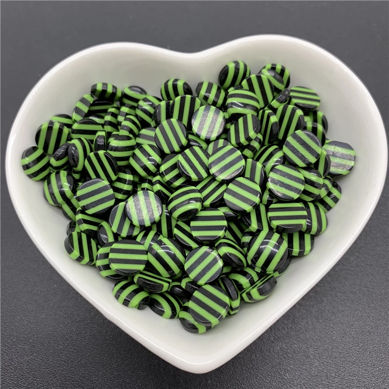 Полукруглые бусины из смолы 50 шт./лот 8 мм полосатые с плоской задней стороной для