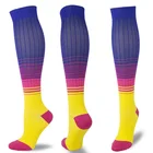 Компрессионные носки для бега, спортивные, женские, мужские, медицинские, для ухода за варикозным расширением вен, для путешествий, полета, выше колена