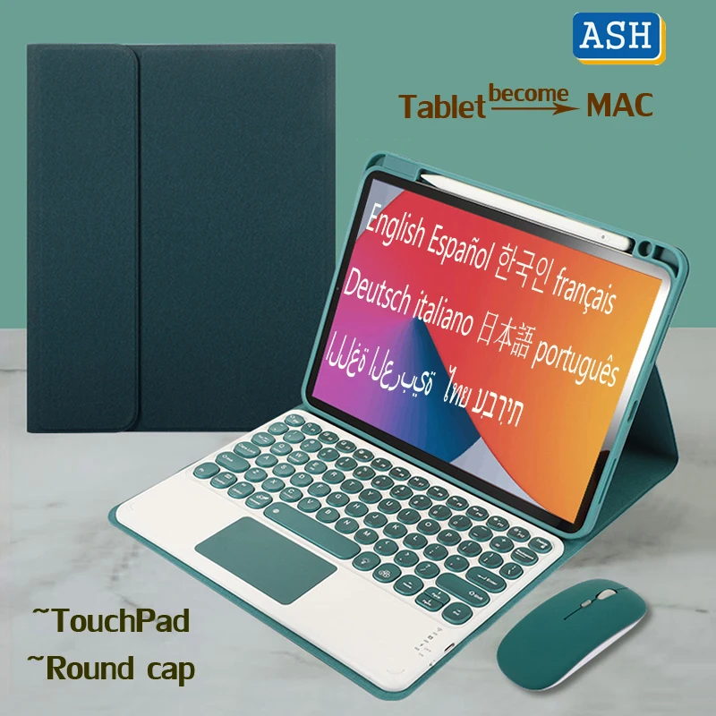 

ASH For Xiaomi Pad 5 Pro 5G 2021 Mi Pad 5 5 Pro with Touchpad Keyboard Cover Slim Leather Bluetooth Keyboard Pencil Slot Case