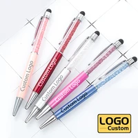 multifunctional touch screen pen diamond crystal shape gel pen gift advertising metal pen custom logo lettering name wholesale