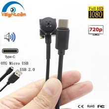 Vsightcam 15*15mm Mini Size Type C USB Camera 1080P 720P CCTV Button Audio OTG USB Camera For Android Mobile Phones