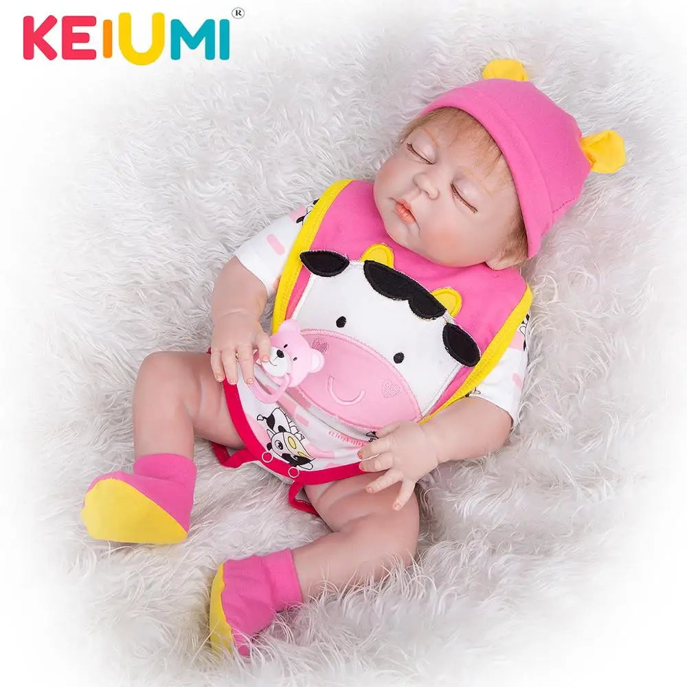 Реалистичная жизнь 23 дюймов Новорожденный ребенок полный Силиконовый тело