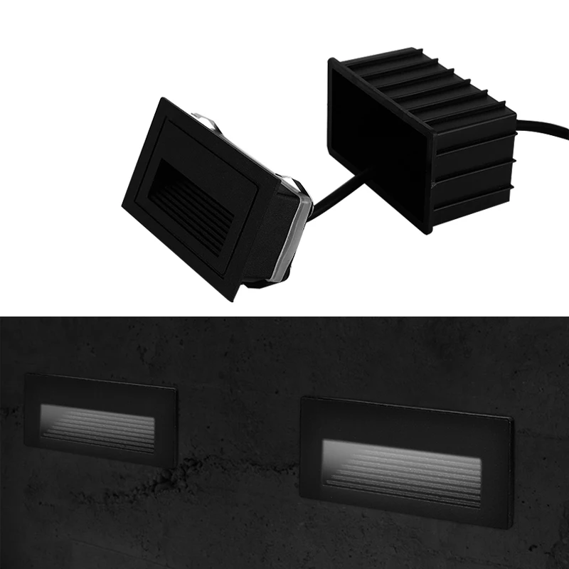 

3W 5W Outdoor LED Step Light Waterproof Stair Light Wall Embedded Underground Lamp Lighting Deck Footlights 85-265V DC12V IP65