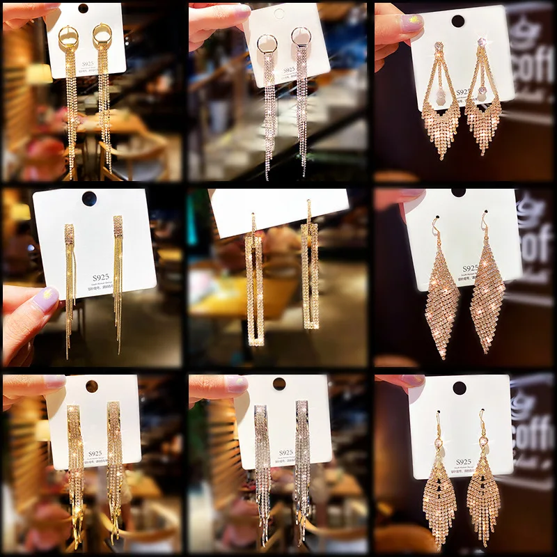 Fashion Earrings with Zircon, Bow Design, and Long Tassel for Women - Trendy Dangle Earrings and Versatile Gift image 4