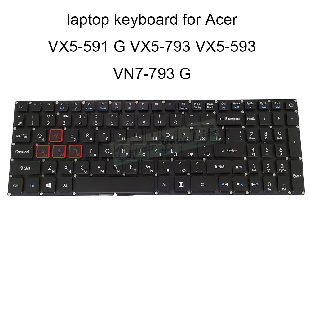 

Русская клавиатура с подсветкой для Acer Aspire VX15 VX5 591 591G VX5-793 русская черная сменная клавиатура красная клавиша LG5P A51BRL оригинал