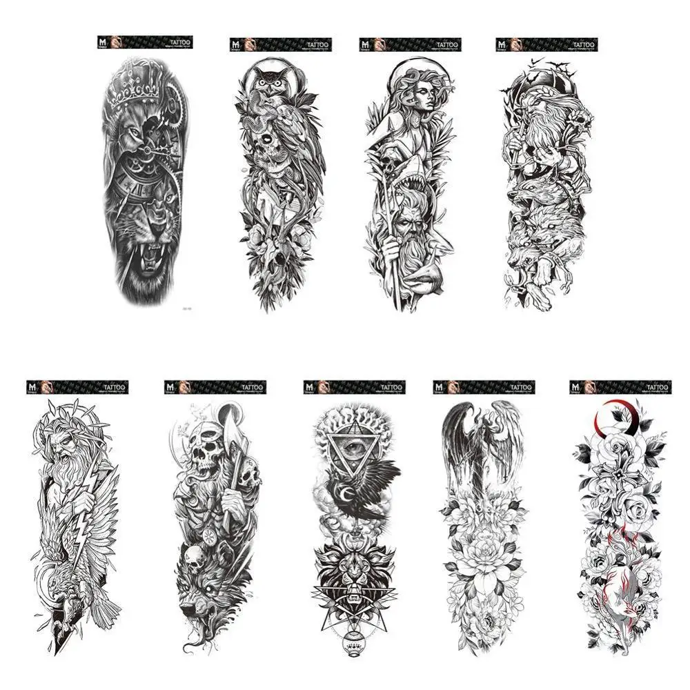 

Personality Waterproof Full Arm Temporary Tattoo Stickers Fake Tattoo Sleeve Tattoos For Men Women
