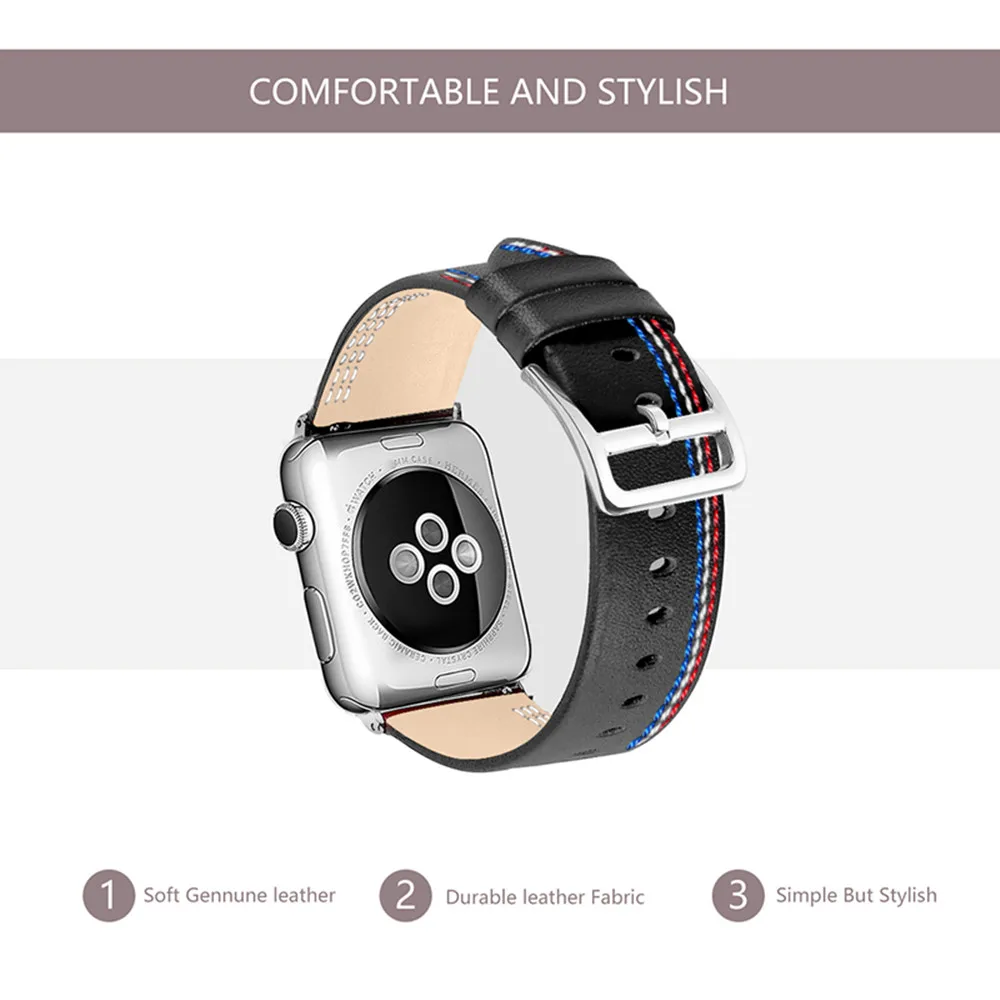 Кожаный ремешок для часов Apple Watch 42 мм Iwatch Series 4 3 2 1 40 44 сменный аксессуары |