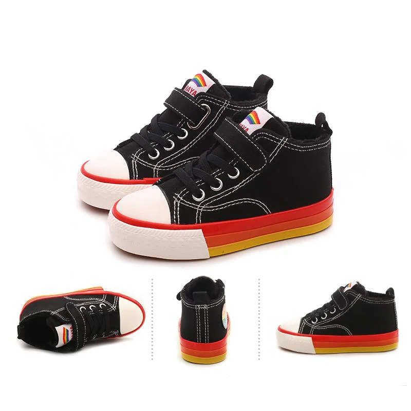 Детские кроссовки для мальчиков и девочек парусиновые ботинки теплая зимняя