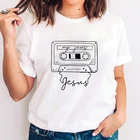 Женская Винтажная футболка из 100% хлопка, вера в Иисуса