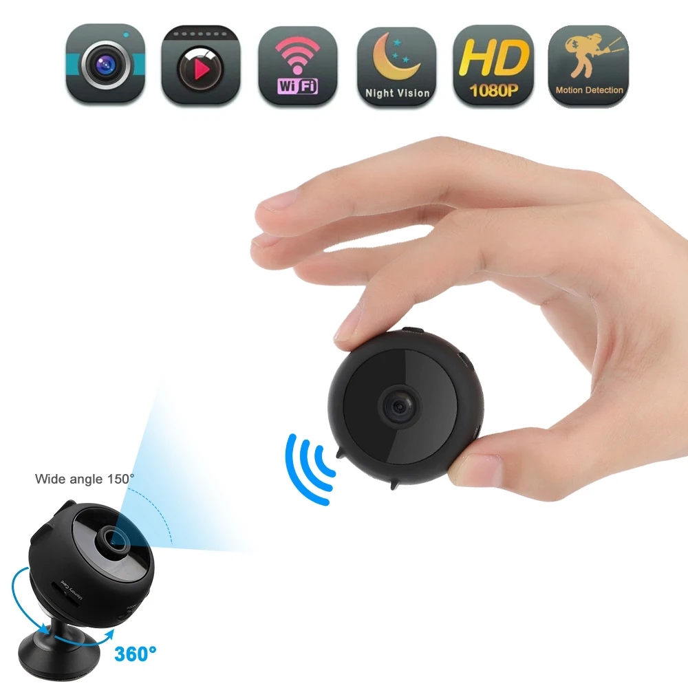 Мини ip камера домашняя безопасности WiFi ночное видение 1080P Беспроводная