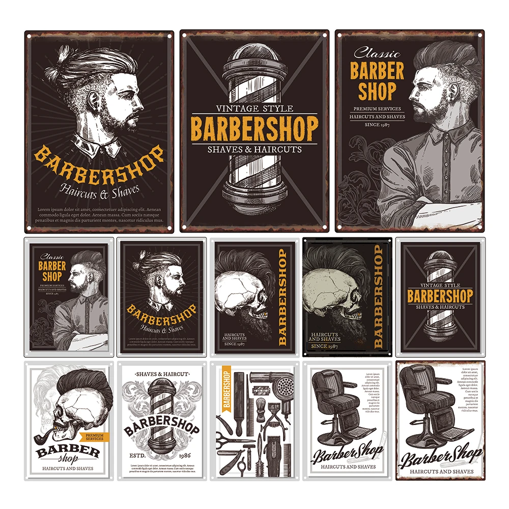 Популярный постер для парикмахерской винтажное украшение комнаты мужские