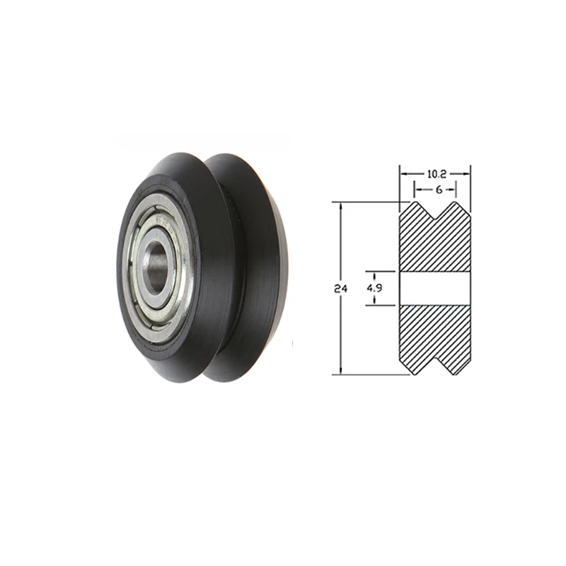 black V wheel 10 шт./лот ЧПУ Openbuilds колеса POM с подшипниками большие модели пассивные круглые колеса натяжной шкив шестерни perlin колеса для ender 3& cr10 - Цвет: black V wheel