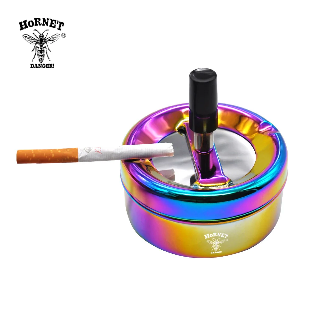 HORNET Радужная пепельница из нержавеющей стали 94 мм пресс роторный портативный