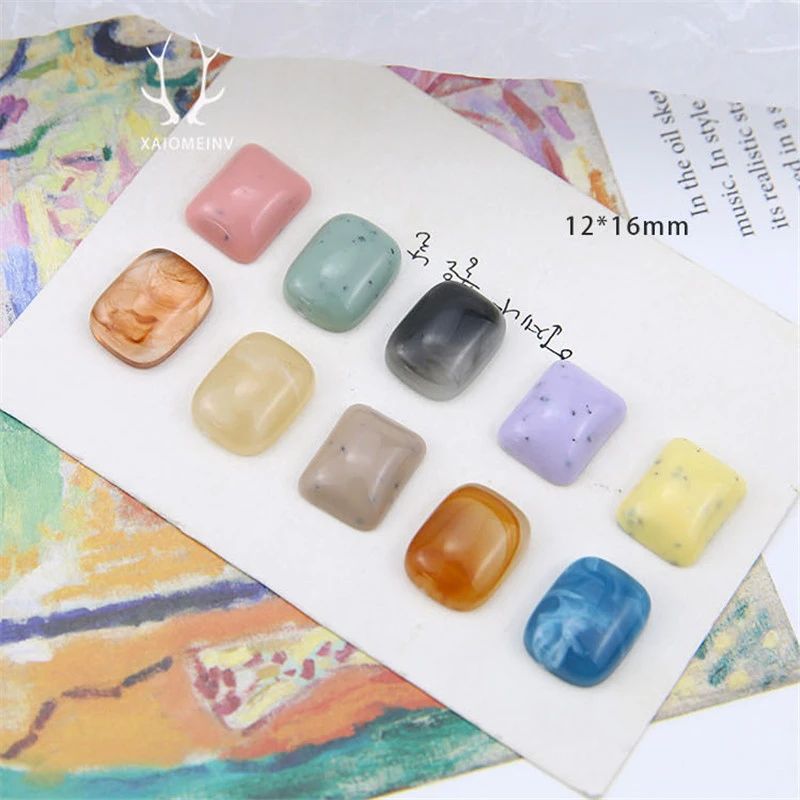 10pcs New Design Hot-sales Cream particles Smudge Resinpatch Earrings for Women Hair Accessories Resin Trendy Geometric | Украшения и