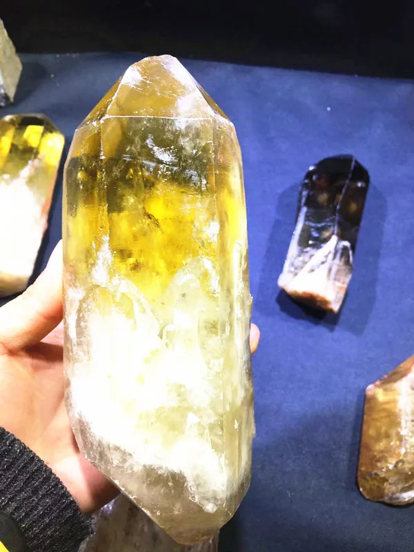 

Natural quartz crystal topaz original stone decoration. Home decoration. Chakras