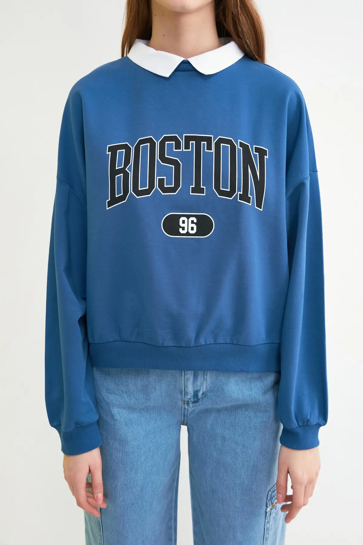 Трикотажный свитшот с принтом бойфренд TWOSS21SW0171 | Женская одежда