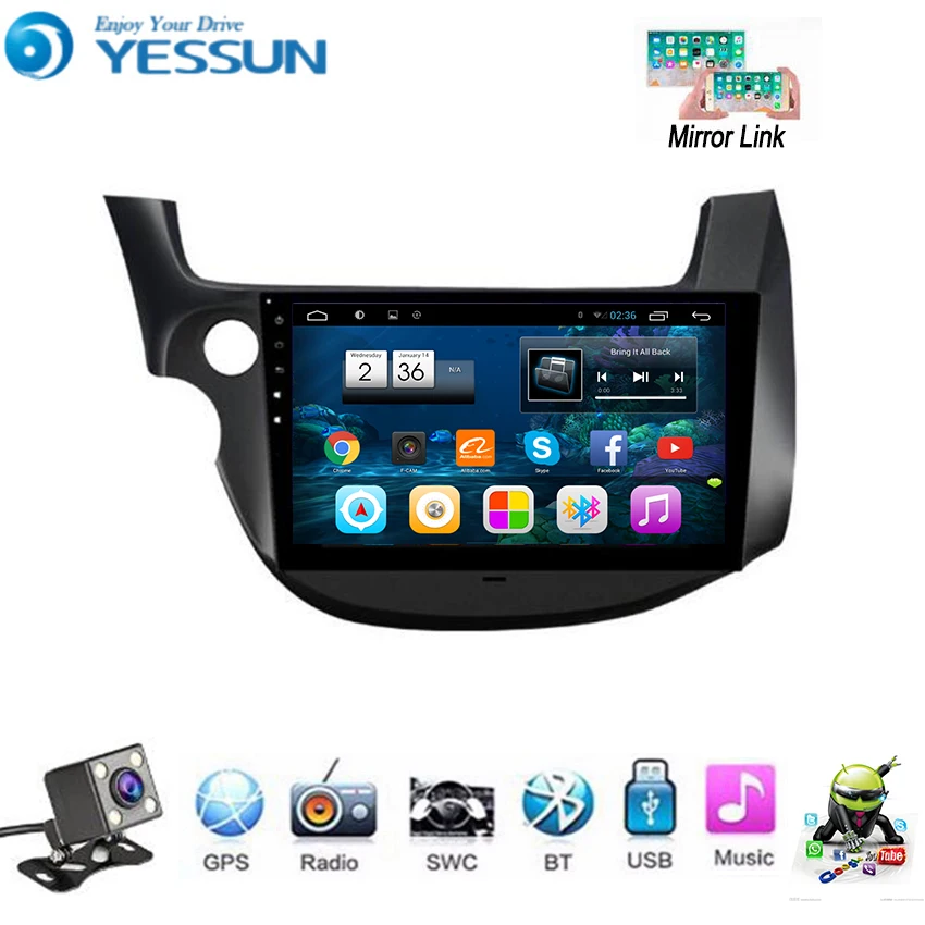 YESSUN Car Android Multimedia Player For Honda Fit Jazz 2008~2013 GPS Navigation Big Screen AUTO Radio Bluetooth | Автомобили и
