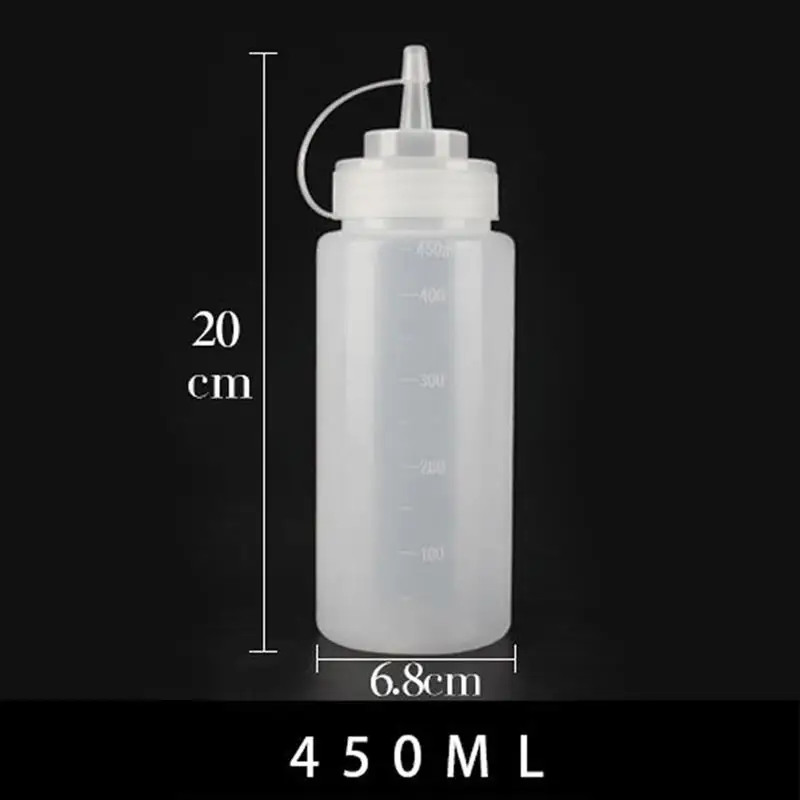 

Oil Bottle Ketchup Squeeze Bottle With Cap Plastic Cake Decorating Tool Baking Dessert Condiment Dispenser Bottle 240/360/450ml