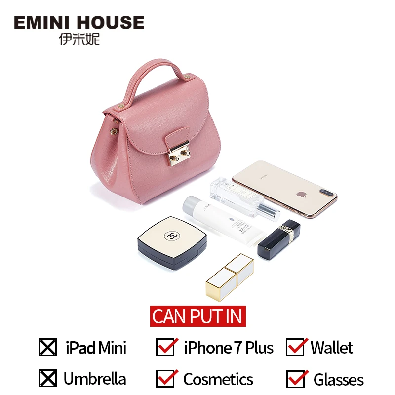 EMINI HOUSE масло воск спилок кожа сумка на плечо замок сумки через для женщин