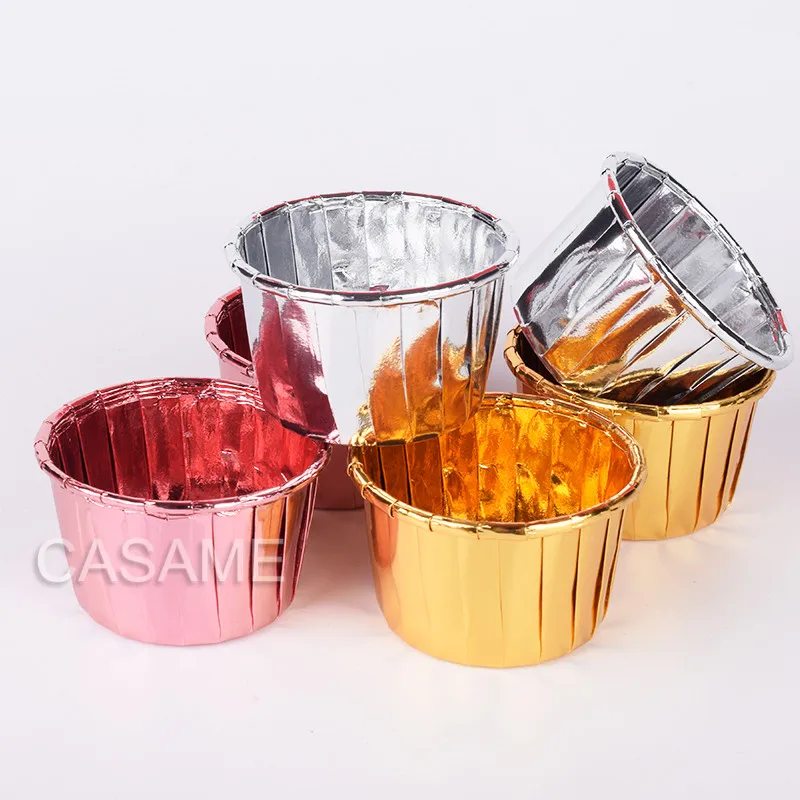 300 шт. алюминиевая фольга обертка для кекса бумага золото серебро | Дом и сад