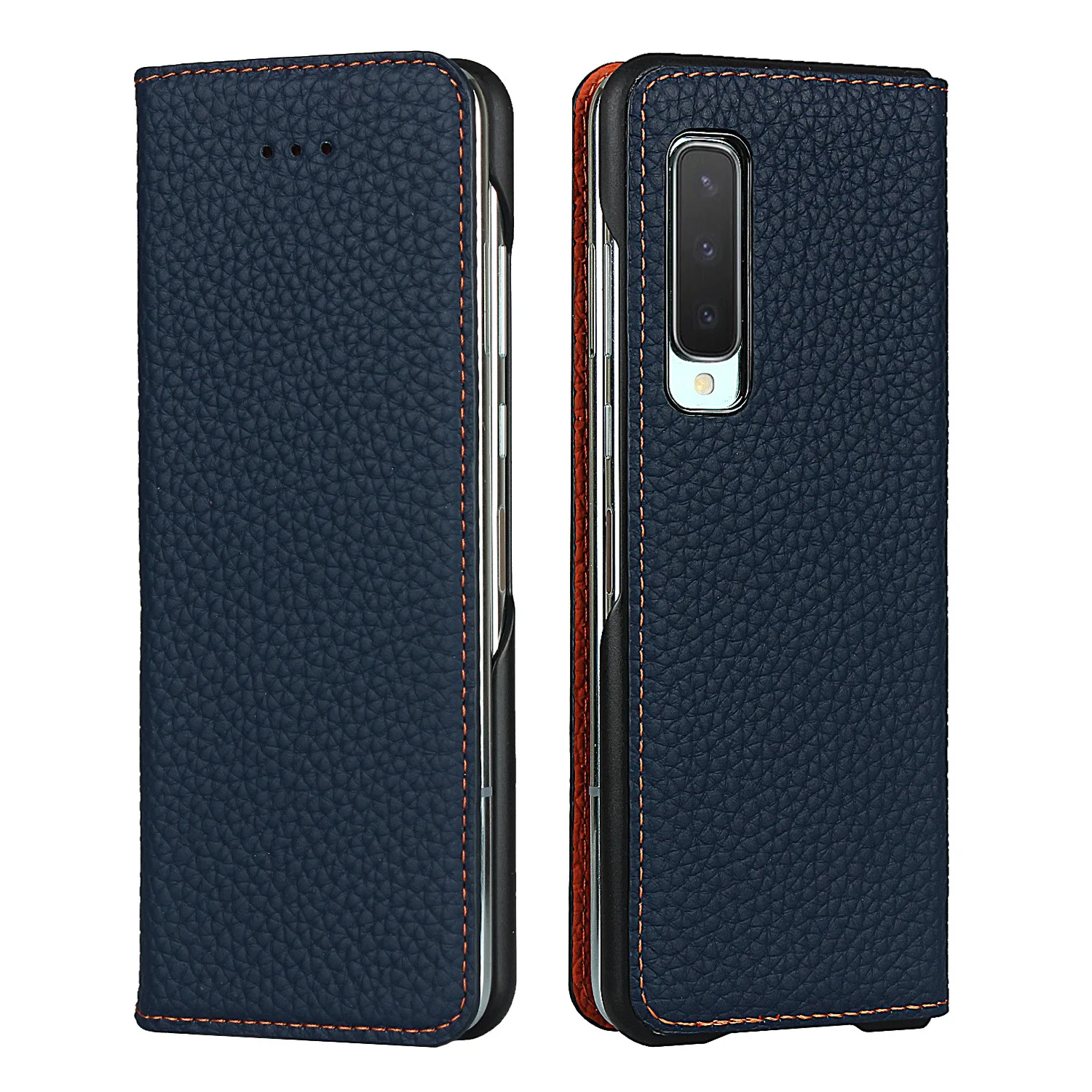 

Genuine Leather Material Flip Wallet Card Slot 2021.8 New Products Case For Samsung Galaxy Z Fold Case