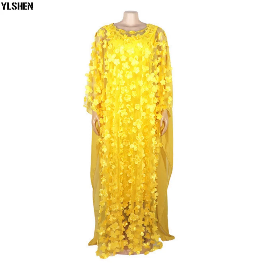 

Lace African Dresses Clothes for Women 2019 New Style Bazin Fashion Floral Boubou Robe Africain Dashiki Party Long Africa Dress