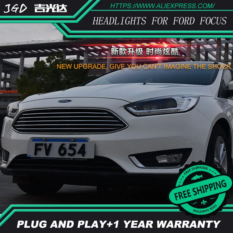 Автомобильный Стайлинг Головной фонарь чехол для Ford Focus фары LED фара DRL H7 D2H Hid