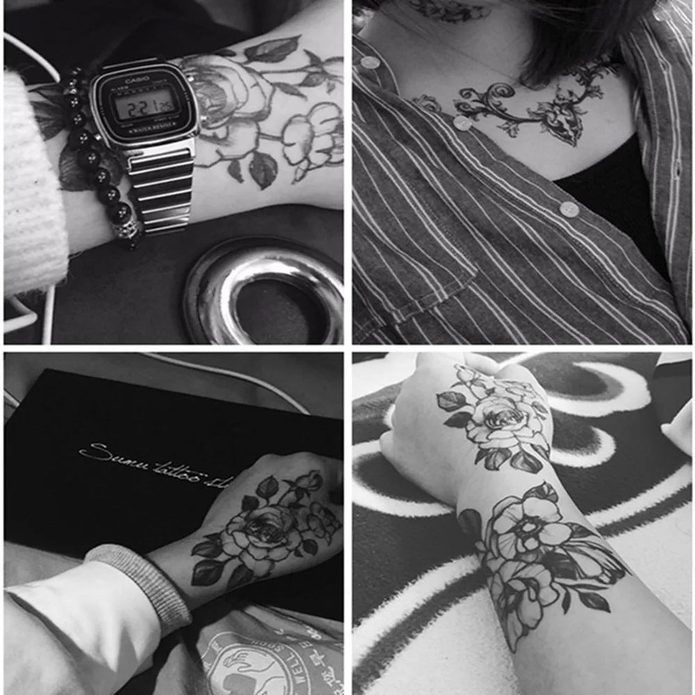 17 шт./компл. временная татуировка на руку грудь большой узор|Временные тату| |