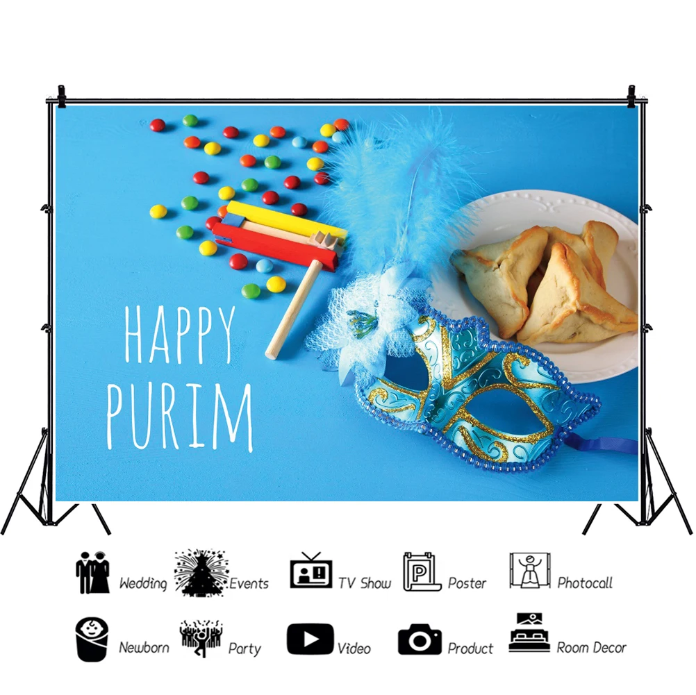 Laeacco Счастливый Пурим вечерние амановых ушах маски карнавал фотографический фон