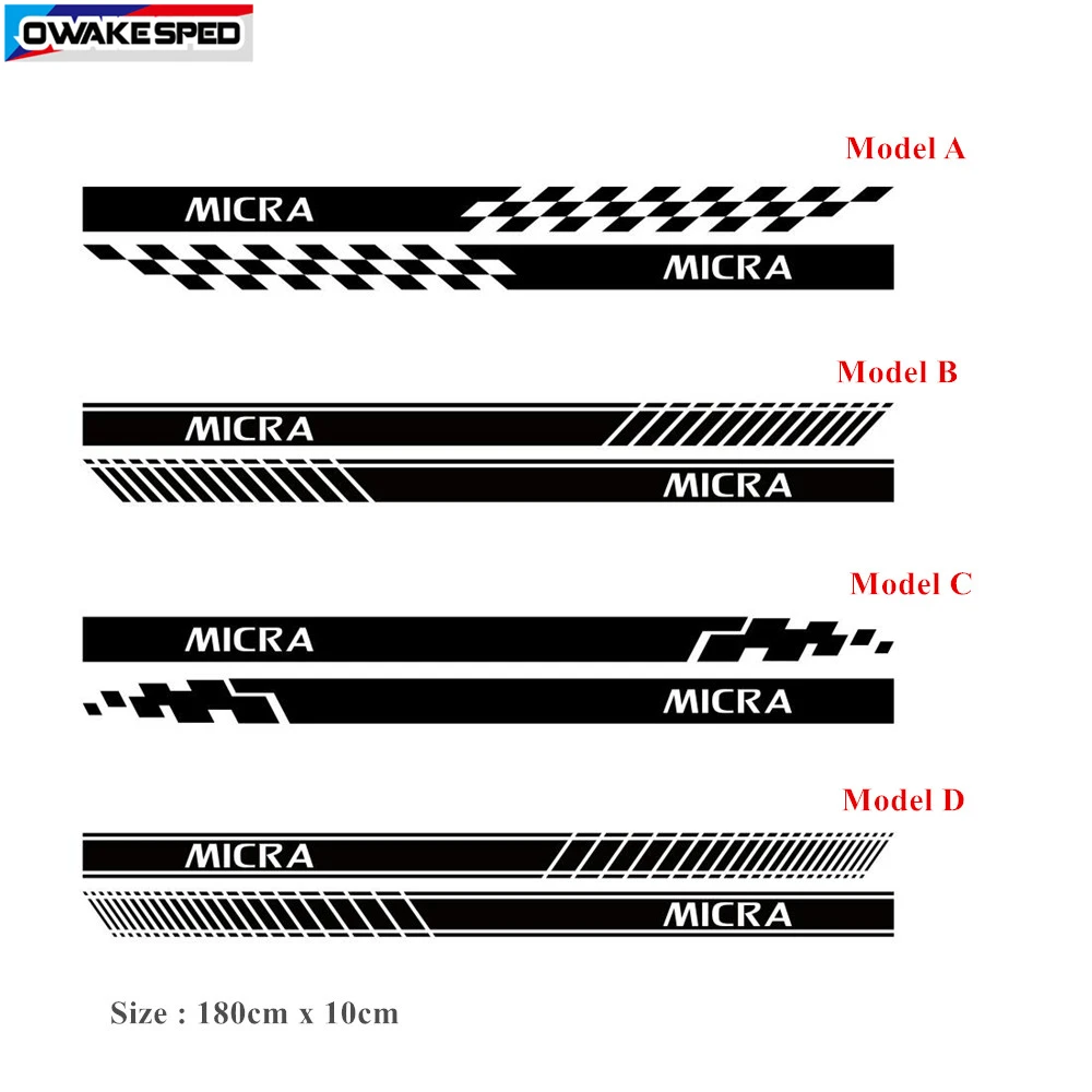Двусторонняя наклейка на дверь автомобиля для Nissan Micra спортивные полосы гоночный
