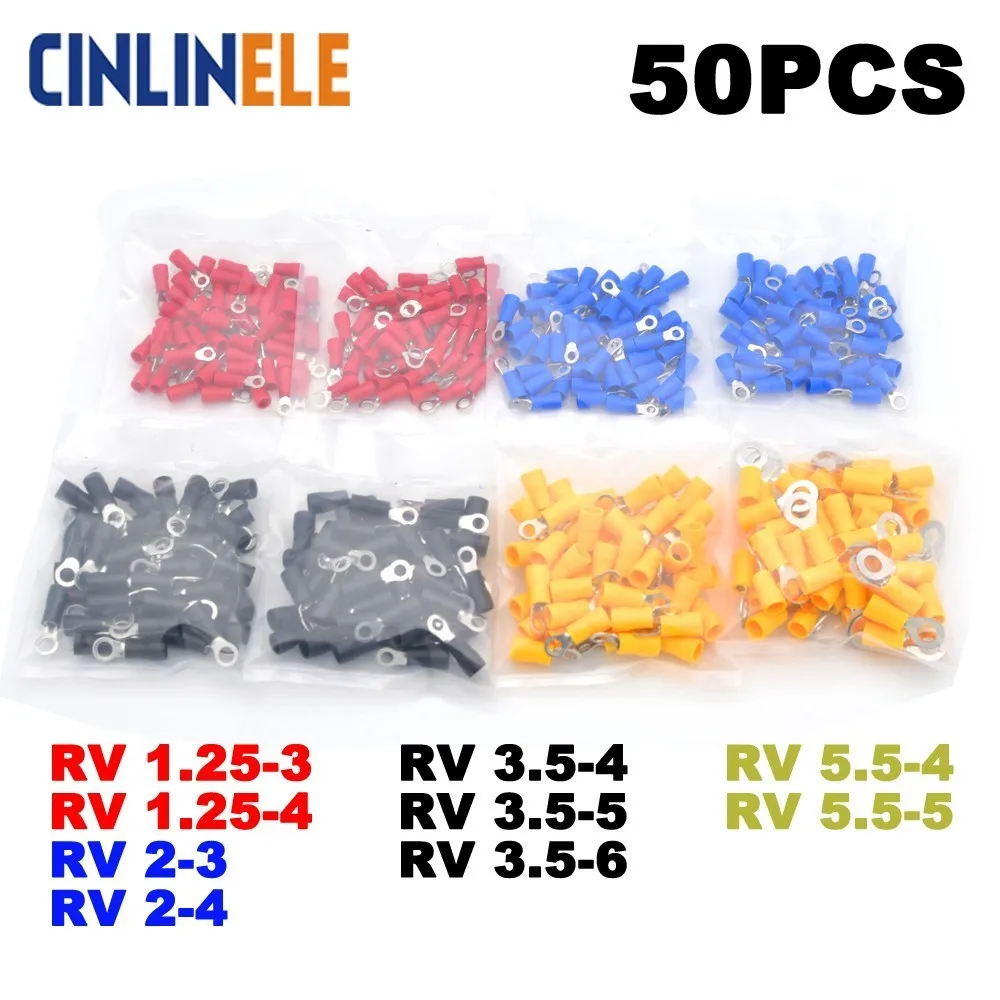 1000 шт кольцо обжимной изоляции RV1.25 3 4 RV2 RV3.5 5 6 RV5 RV5.5 Кабельный разъем|wire cable