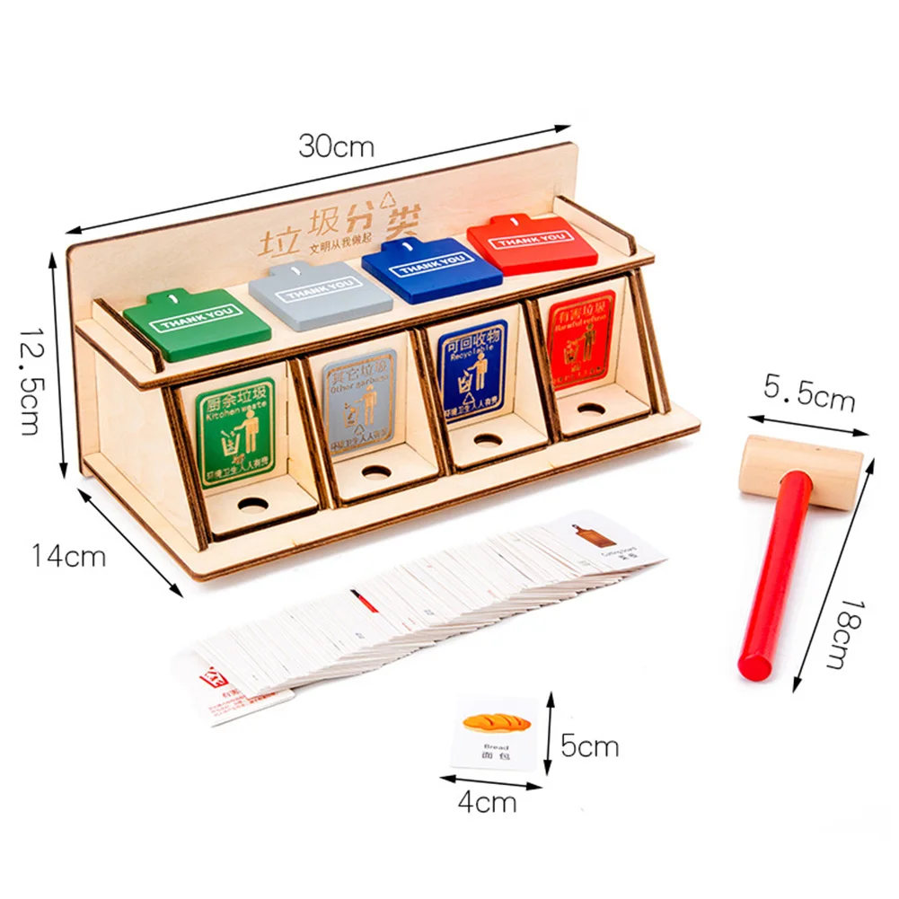 

Garbage Sorting Toys Mini Trash Cans Classification Cards Educational DIY Games Teaching Aids Master Awareness Garbage Sorting
