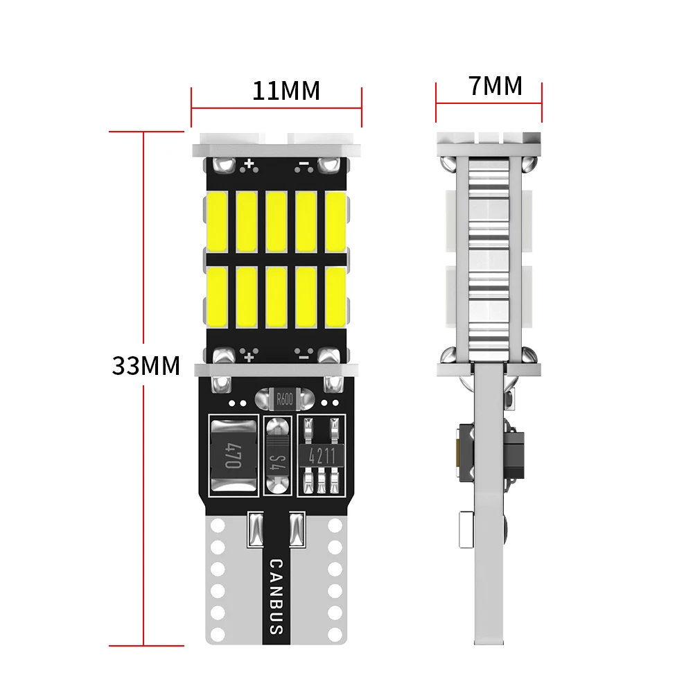 Светодиодная автомобильная лампа 4014SMD 2 шт. 12 В T10 W5W 194 для розетки автомобиля