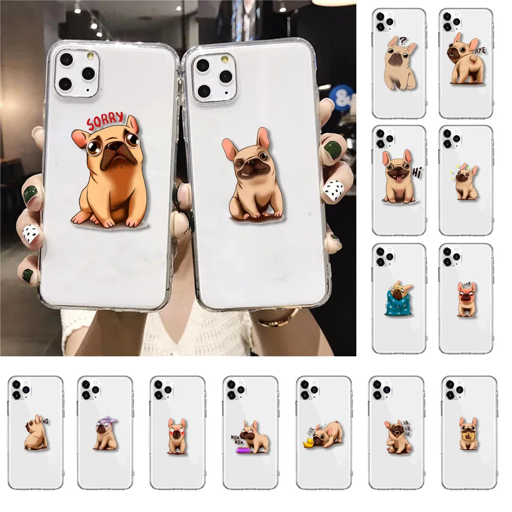 

Cartoon lovely French bulldog Phone Case For iPhone 13 Pro Max 12 X XS XR XS Max 11 Pro Max 8 7 Plus SE2