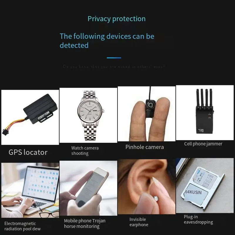 

K68 Anti Spy Cam Wireless RF Signal Detector Bug GSM GPS Tracker Hidden Camera Eavesdrop Device Military Professional Finder Det