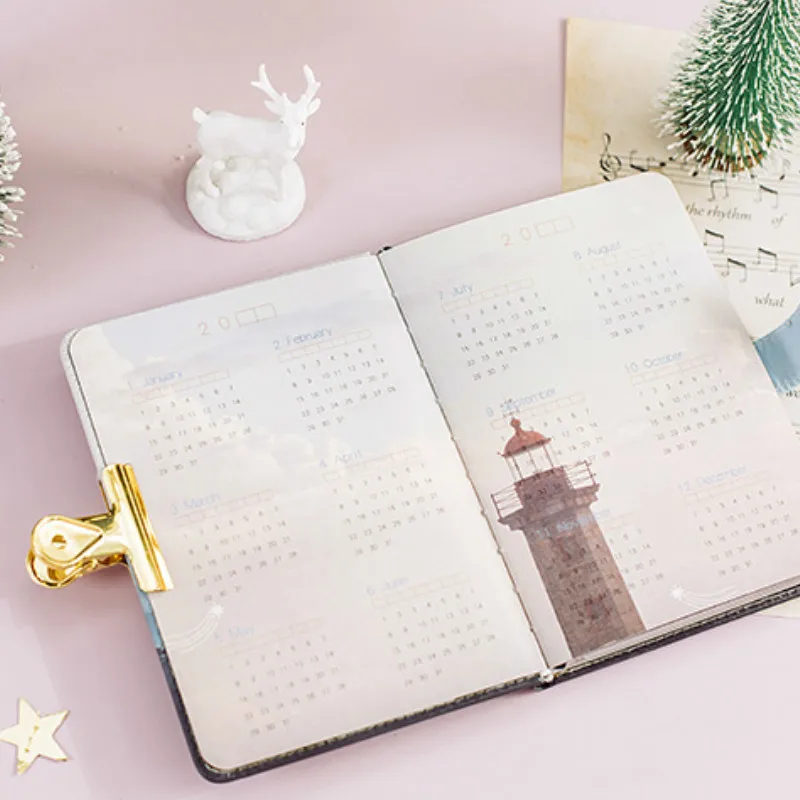 

Cute PU magnetic buckle book creative color page bronzing hand account book learning office literary notepad Christmas gift