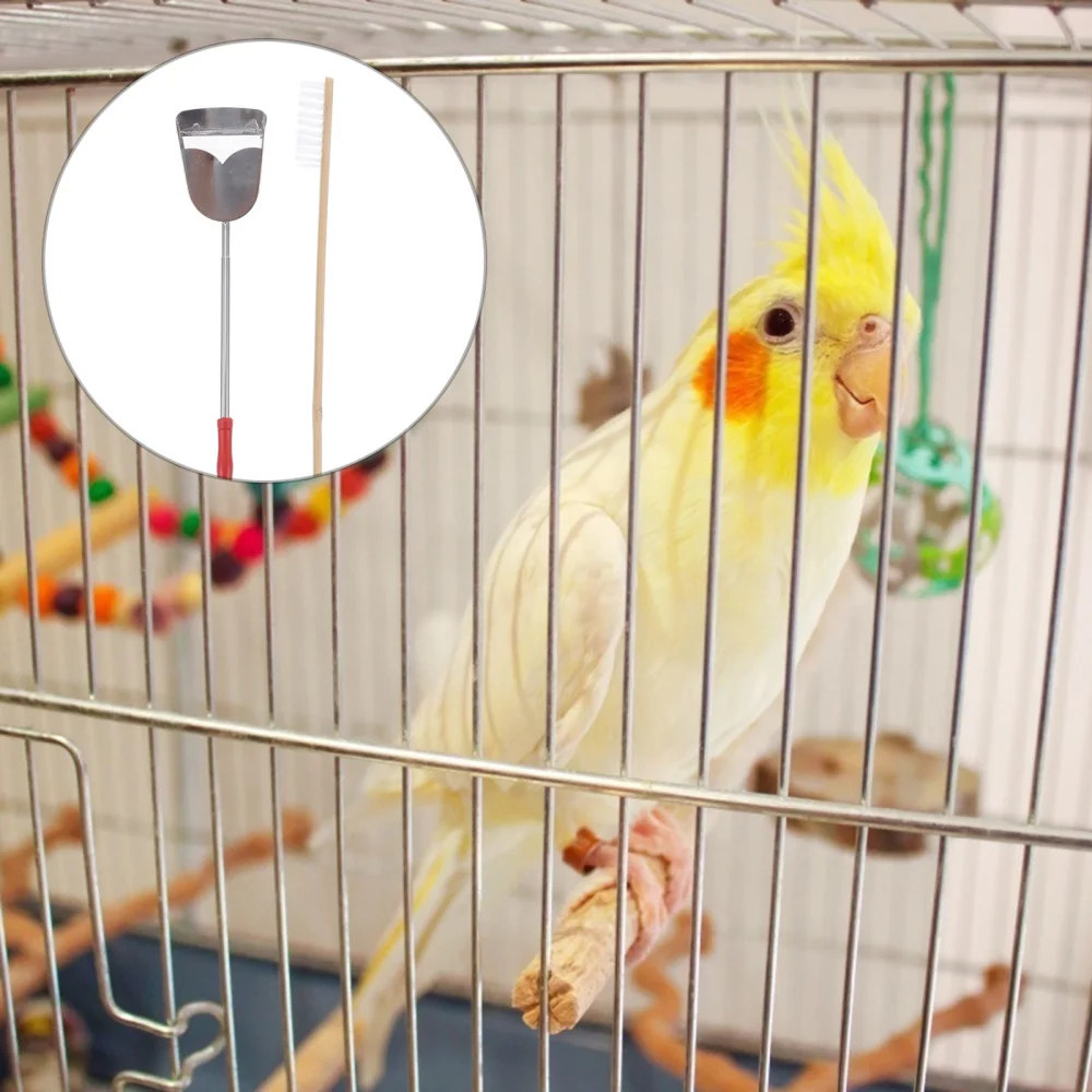 

2Pcs Brush and Shovel Kit Pet Supplies Cage Cleaning Accessory for Parrot Birds
