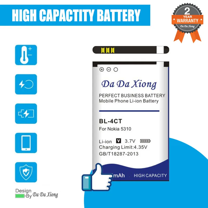 DaDaXiong 3700mAh BL-4CT BL4CT литий-ионный аккумулятор для телефона Nokia 5310 5630XM 7212C 7210C 6600F |