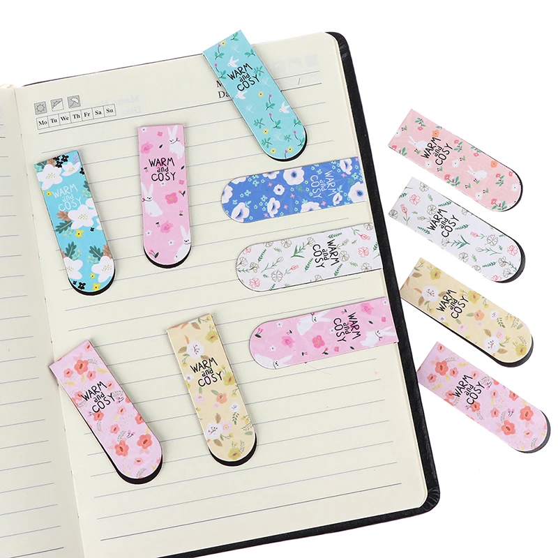 

6 шт./лот Симпатичные Канцелярские магнитные закладки креативные цветные цветы бумажная Закладка офисные и школьные принадлежности для студентов