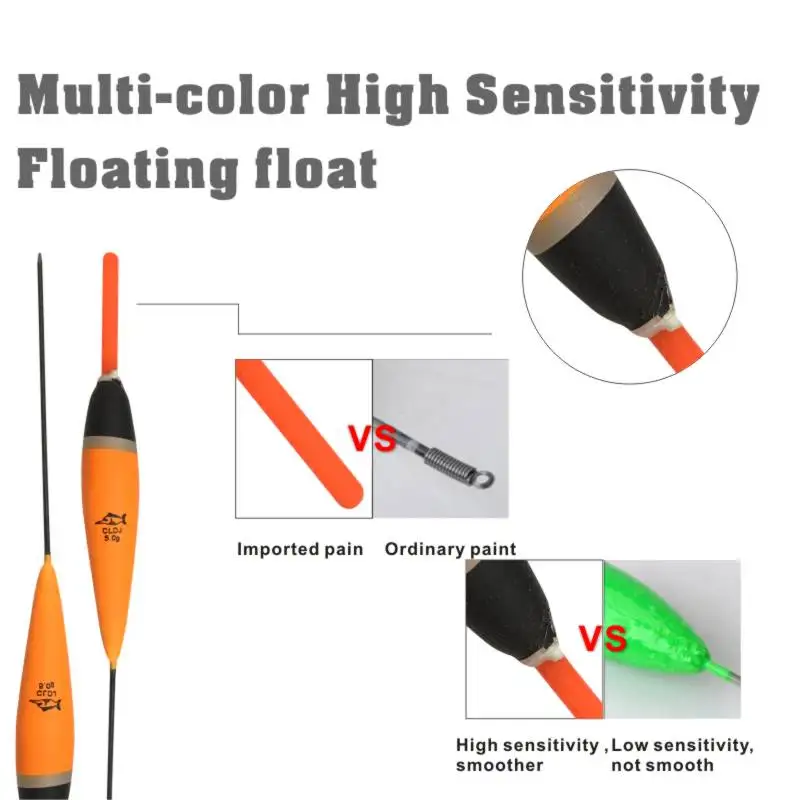 

Topline Tackle 10PCS 5G Kit Color Glow Float Tube Boat Fishing Light Stick Tackles Floats Set Of Bobber Carp Fishing Accessories