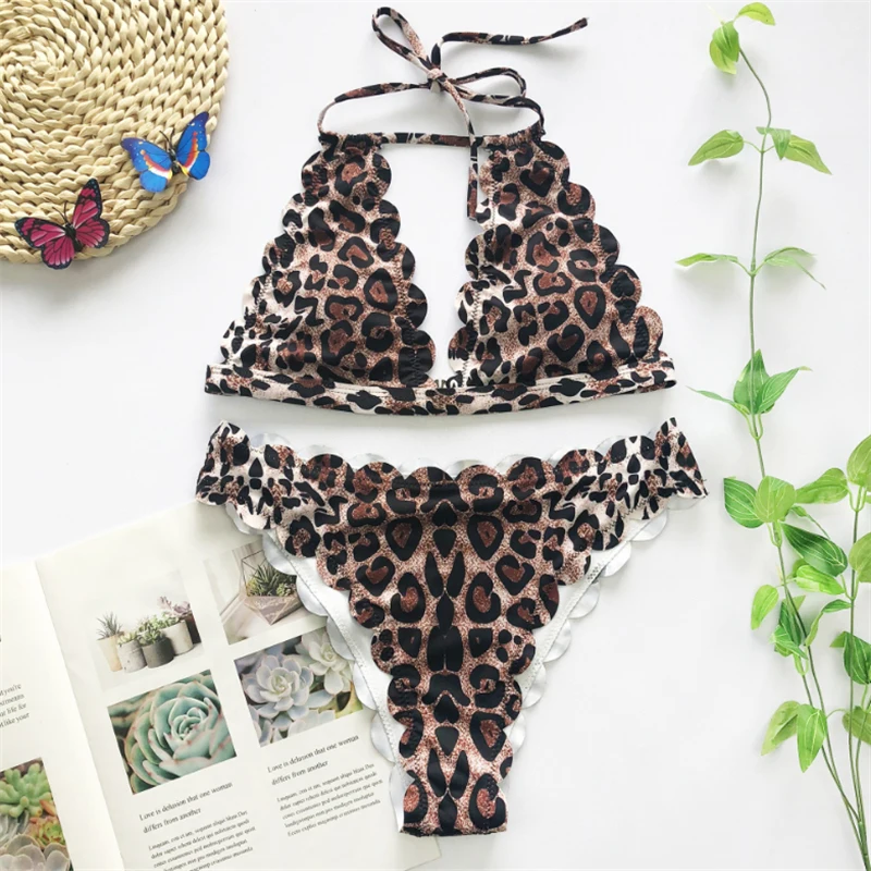 Женский купальник с высокой талией GNIM бикини вырезом и открытой спиной 2020 |