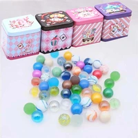 50pcs glass ball 16 mm small marbles with box cream console game pinball machine cattle pat toys parent child machine beads