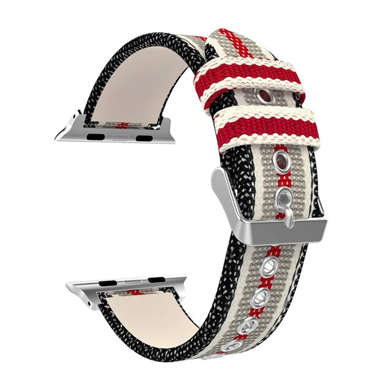 Нейлоновый ремешок для Apple Watch 40 мм 44 серия 4 iWatch кожаный 38 42 3 2 1 сменный