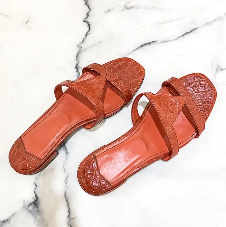 Европейские и американские новые сандалии на плоской подошве с открытым носком