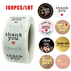 100 шт.лот, многотипные наклейки, благодарим Вас, Наклейки для декора, спасибо за ваш заказ, вечерние, свадебные, деловые, Подарочные, рулонные наклейки
