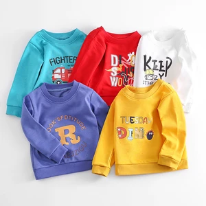 1-5 years old spring and autumn T-shirt cotton long-sleeved male baby girl Korean cartoon bottoming shirt Toldder boys and girls