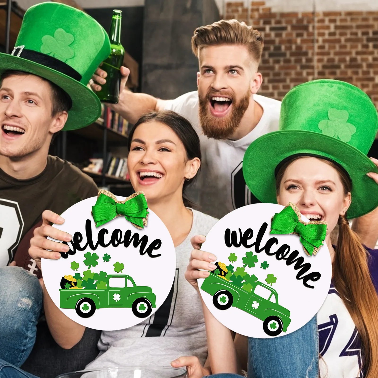 

Happy St. Patrick's Day Sign Hanging Sign Indoor Outdoor Door Hanging Decoration DIY Decorations Bedroom decoracion 2021