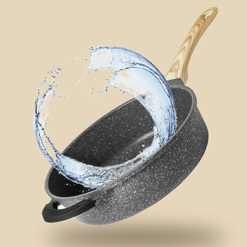 

Maifan Stone Non-Stick Pan Without Oily Smoke Pan Maifan Stone Wok Frying Pan Stove Dual-Purpose Pan 24cm