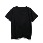 Черная и белая футболка с короткими рукавами, женская свободная модная новая летняя дышащая хлопковая повседневная однотонная футболка с низом, Топы