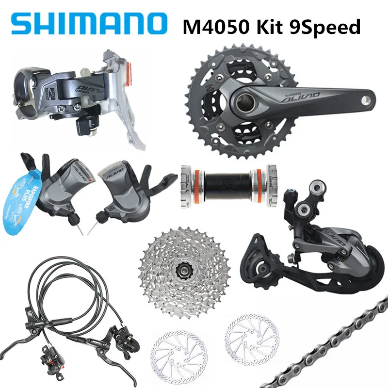 SHIMANO ALIVIO M4050/M4000 9-27-скорость горный велосипед сдвиг комплект добавляет BR-MT200 тормозной G3 диск